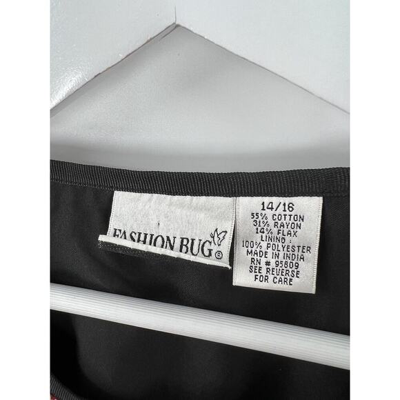 Fashion Bug Vintage Jacket Womens 14/16 Red Black Button Embroidered Patchwork - Picture 7 of 16